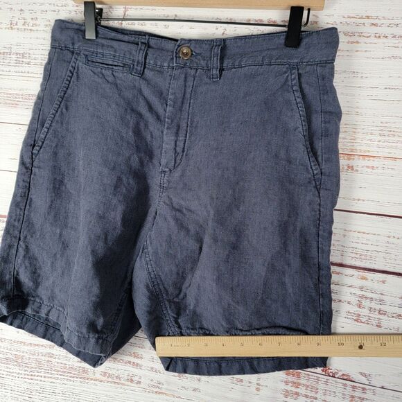 Taylor Stitch Mens Size (31.5" - 32") Navy 100% Linen Shorts Casual Preppy - Picture 3 of 10